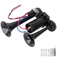 12V Black Waterproof Truck Horn with Compressor150dB Integrated Dual Tube Hig...