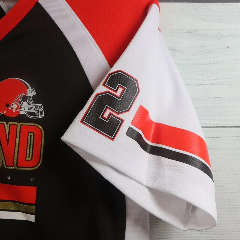 Majestic Mujer Talla XXL Camisa Manziel NFL Cleveland Browns Camiseta Moda Top Foto 4 de 4