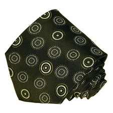 Men's dark olive polka dot neck tie