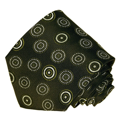 Men's brown and tan color stripped woven tie - Picture 3 of 12