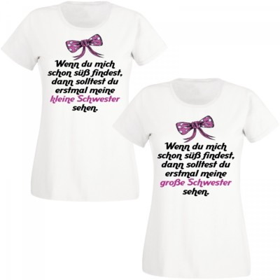 Familienshirts weiss mit Motiv ''Süß finden'' 100% Baumwolle NEU