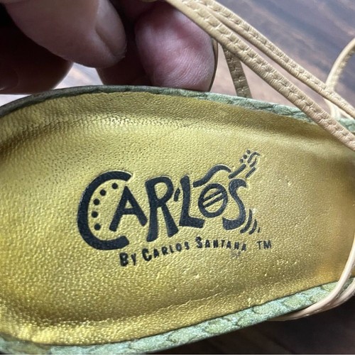 Carlos "Mambo" Leather Strappy Reptile Embossed Sandal Size 8 - Picture 3 of 9