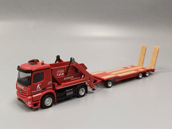 "Herpa - Mercedes-Benz Arocs Absetzkipper AK12 Mit Tu3-AnhäNger \"KüChle 1:87 Neu"-image