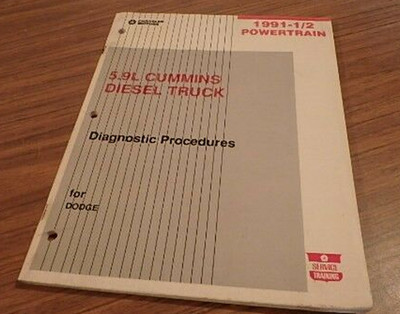 1991 1/2 DODGE CUMMINS 5.9L DIESEL Powertrain Diagnosverfahren Handbuch