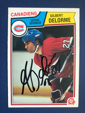 GILBERT DELORME SIGNED 1983 1984 OPC Rookie # 186 O-PEE-CHEE CANADIENS