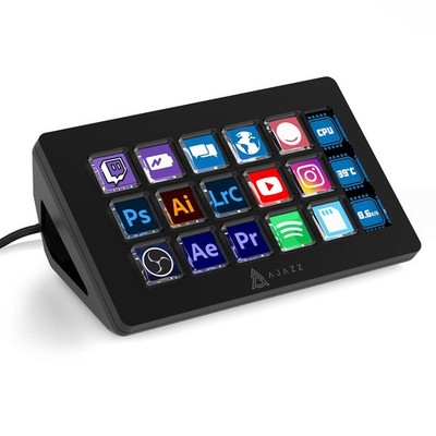 AKP153 Streaming Studio Controller Keypad -Wired with 15 Macro LCD Key&1 Side...