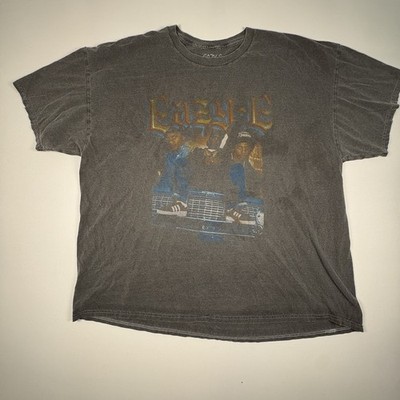 Vtg Eazy-E Gray Faded Graphic Print Crew Neck T-Shirt Men's XL
