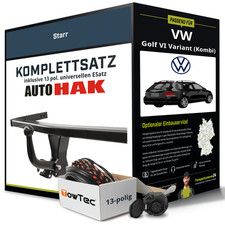 Für VW Golf VI Variant Typ AJ5 Anhängerkupplung starr +eSatz 13pol uni. 09- NEU