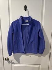 Girls M 10-12 Columbia Lightweight Fleece Full Zip Jacket purple