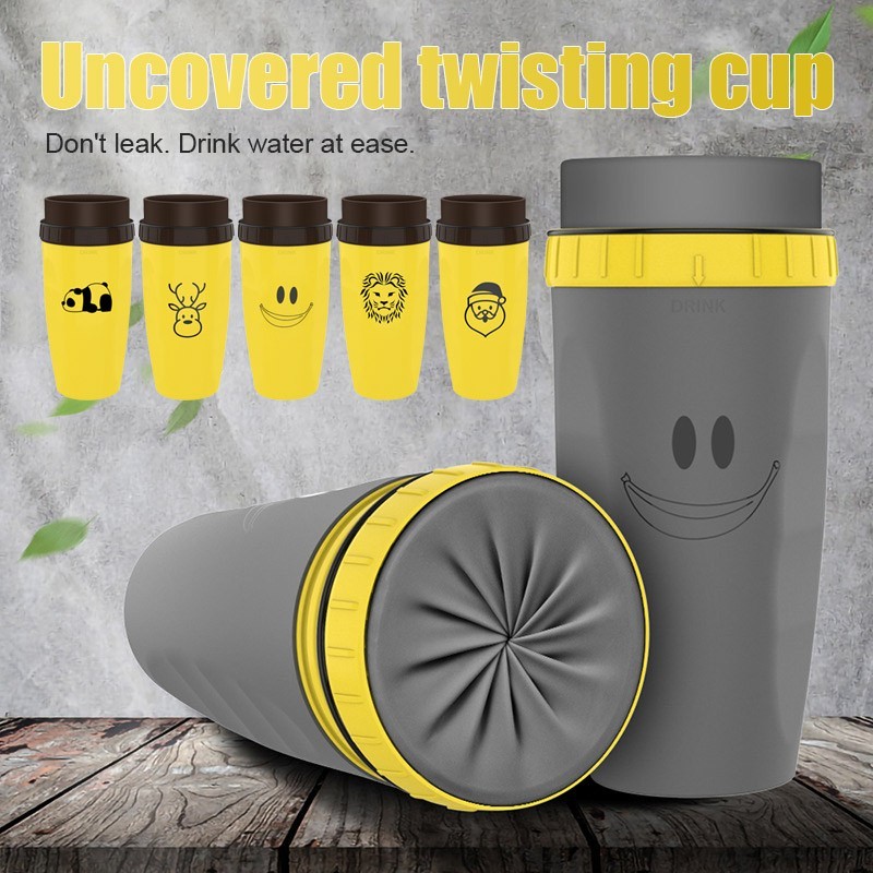 No Cover Twist Cup Travel Tumbler Double Insulation Straw Si