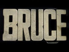 TB05109 NOS VINTAGE 1970s NAME  BRUCE  BRASSTONE BELT BUCKLE