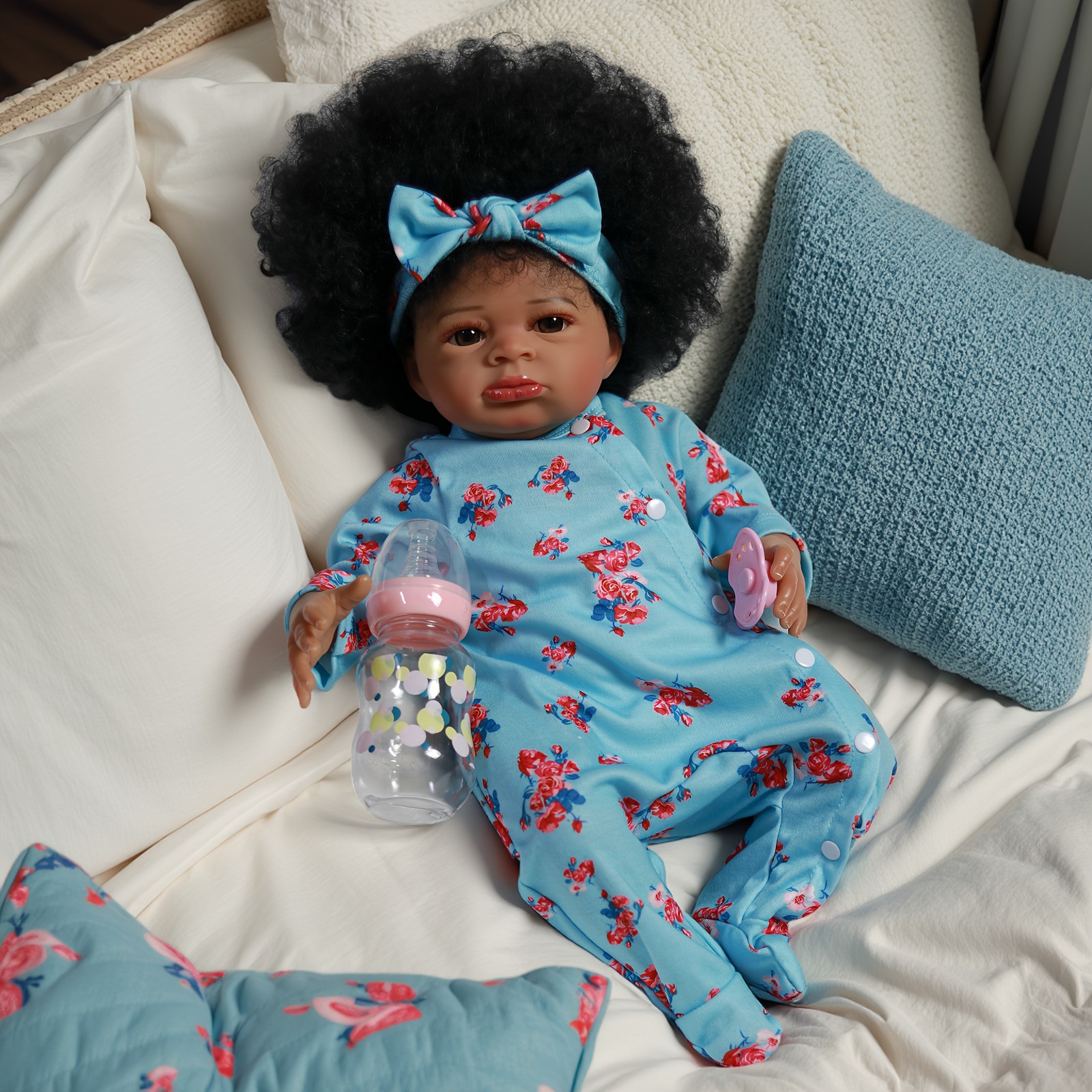 19inch African American Newborn Girl Doll Black Baby Doll