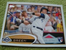 Taylor Green 2012 Topps #390 MLB Rookie Card Milwaukee Brewers Used kkc. rookie card picture