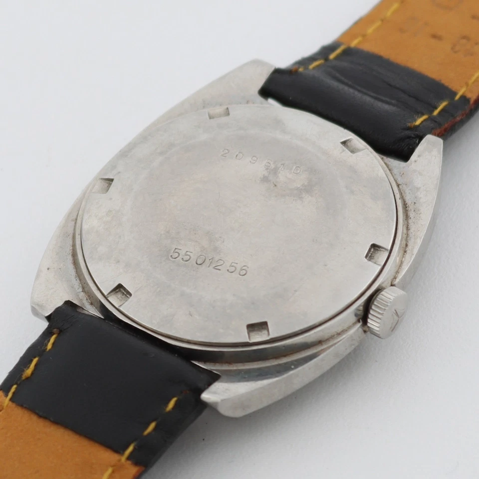 Reloj Pulsera Automático Hombre Vintage 34mm Ernest Borel Azul Fecha Acero Suizo Foto 4 de 4