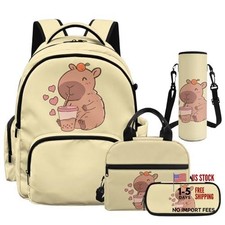 Set of Cute Capybara Backpacks for Kids - 6-8-8-10 - Elementary School Bag