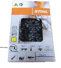Stihl 20" Saw Chain Full Chisel .325" .063" OEM 81 DL 26RS-81 #GM-4S1