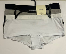 Calvin Klein women's Boyshorts panties cotton stretch monochrom Large 3 pair
