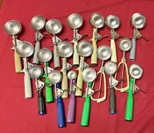 Assorted Sizes Stainless Steel Portion Scoopers, Lot of 19