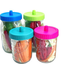 4 Pack Mason Jar Fermentation Lids - Waterless Airlock Fermentation Pickle Ferme