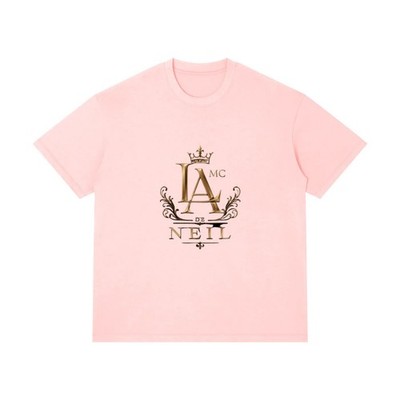 La mc de Neil Pink Graphic Logo Print Crew Neck Short Sleeve T-Shirt M