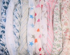 Large Baby Muslin Squares Swaddle Burp Cloths 100% Cotton Towels 5pcs  70 x 70cm