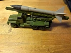 Vintage Dinky Die-Cast Toy Rocket Launcher With Rocket and Spare Tire Very Good
