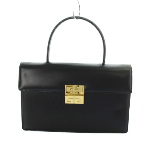 Giambattista Valli GIVENCHY Vintage Old Handbag Leather 4G Logo Gold Hardware Bl