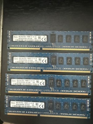 [LOT OF 4] SK HYNIX 4GB 16GB 1RX4 PC3L-10600R HMT351R7EFR4A-H9 SERVER MEMORY RAM