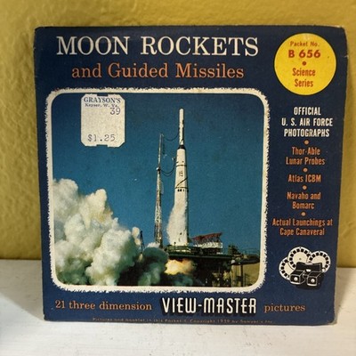 View-Master Moon Rockets & Guided Missiles B656 3-Reel Set & Booklet