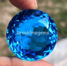Natural Swiss Blue Topaz 351 Ct Round Cut Transparent Certified Gemstone 6OHR