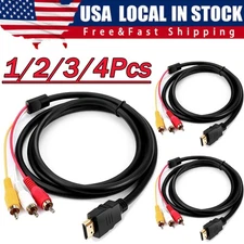5FT HDMI Male To 3 RCA Video Audio AV Transmitter Adapter Cable HDTV 1080