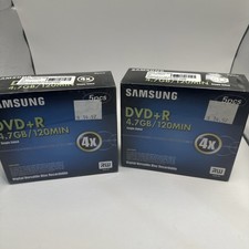 SAMSUNG DVD R 4.7GB 120 minutes Single Sided 5 Pk Jewel Case Factory Sealedx2