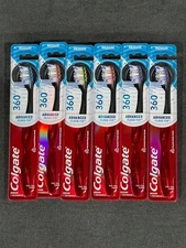 6 PACK Colgate 360 Advanced Floss-Tip Medium Toothbrushes, Various Colors [NEW]
