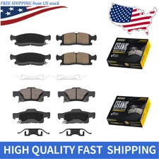 Front Rear Ceramic Brake Pads for 2011 - 2016 Dodge Durango Jeep Grand Cherokee