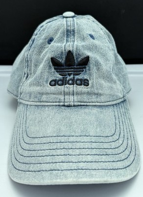 Adidas Hat Cap Blue Denim Acid Wash Retro 90s Trefoil Logo  display picture 1