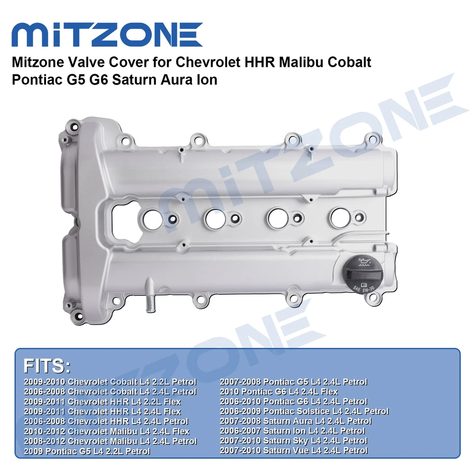 Mitzone Valve Cover for Chevrolet HHR Malibu Cobalt Pontiac G5 G6 Saturn Aura - Image 3 of 4