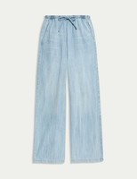 Marks & Spencer Womens Light Indigo Wide leg Trousers - M&S