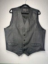 Vintage Wilson  s The Leather Experts Leather Men  s Vest XL Preowned Black