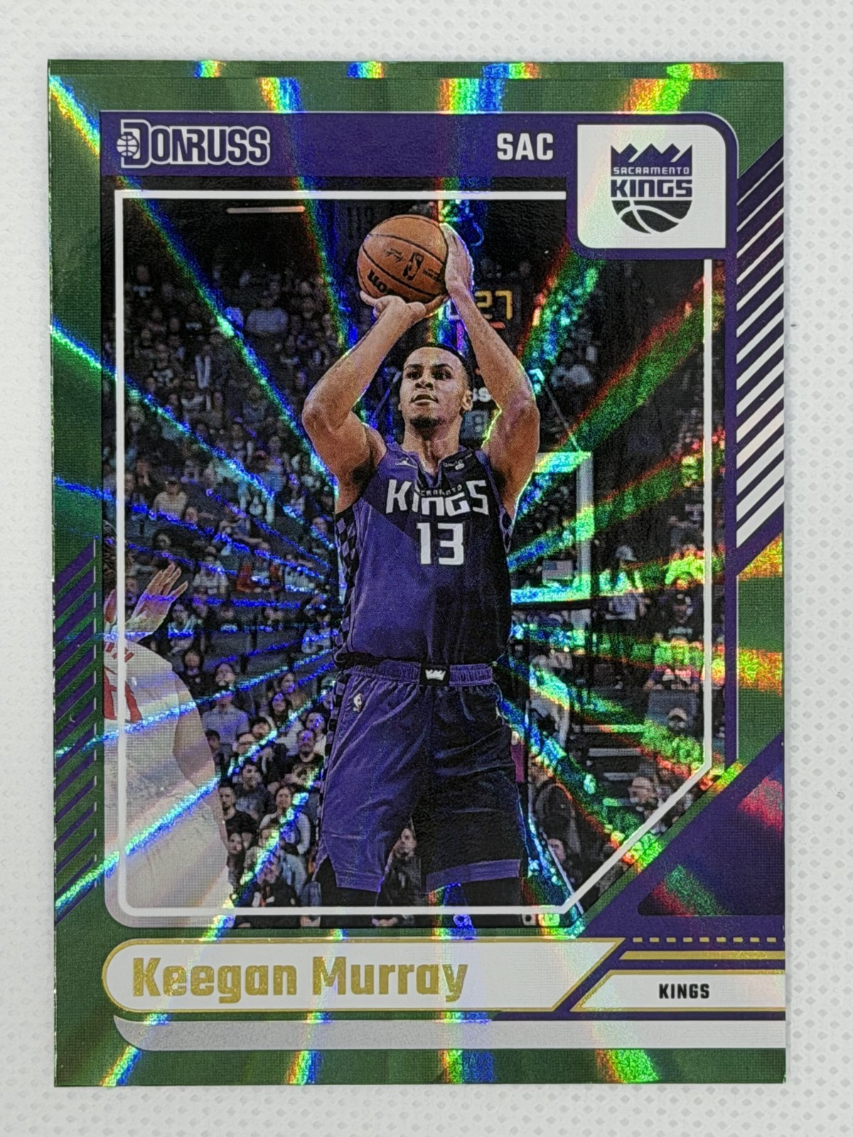 2024-25 Panini Donruss - KEEGAN MURRAY #139 Holo Green Laser Sacramento Kings !!