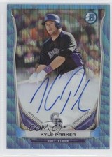 2014 Bowman Prospect Chrome Blue Wave Refractor 19/50 Kyle Parker Auto 0p8