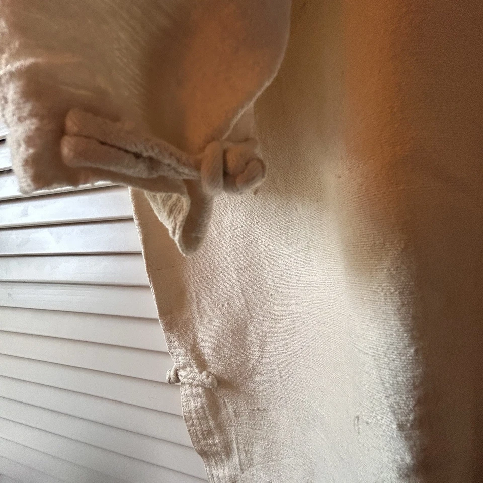 Damas Estilo Chino XL Beige Camisa Raglán Suelta Blusa Bata Retro Rana Botones Foto 3 de 4