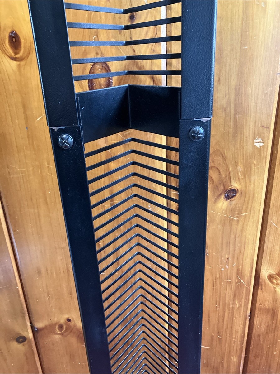 Vintage Black Sheet Metal CD Tower Rack Stand Holds 60 Discs Media