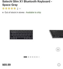 Satechi Slim X1 Bluetooth Keyboard - Space Gray For MAC - PRISTINE