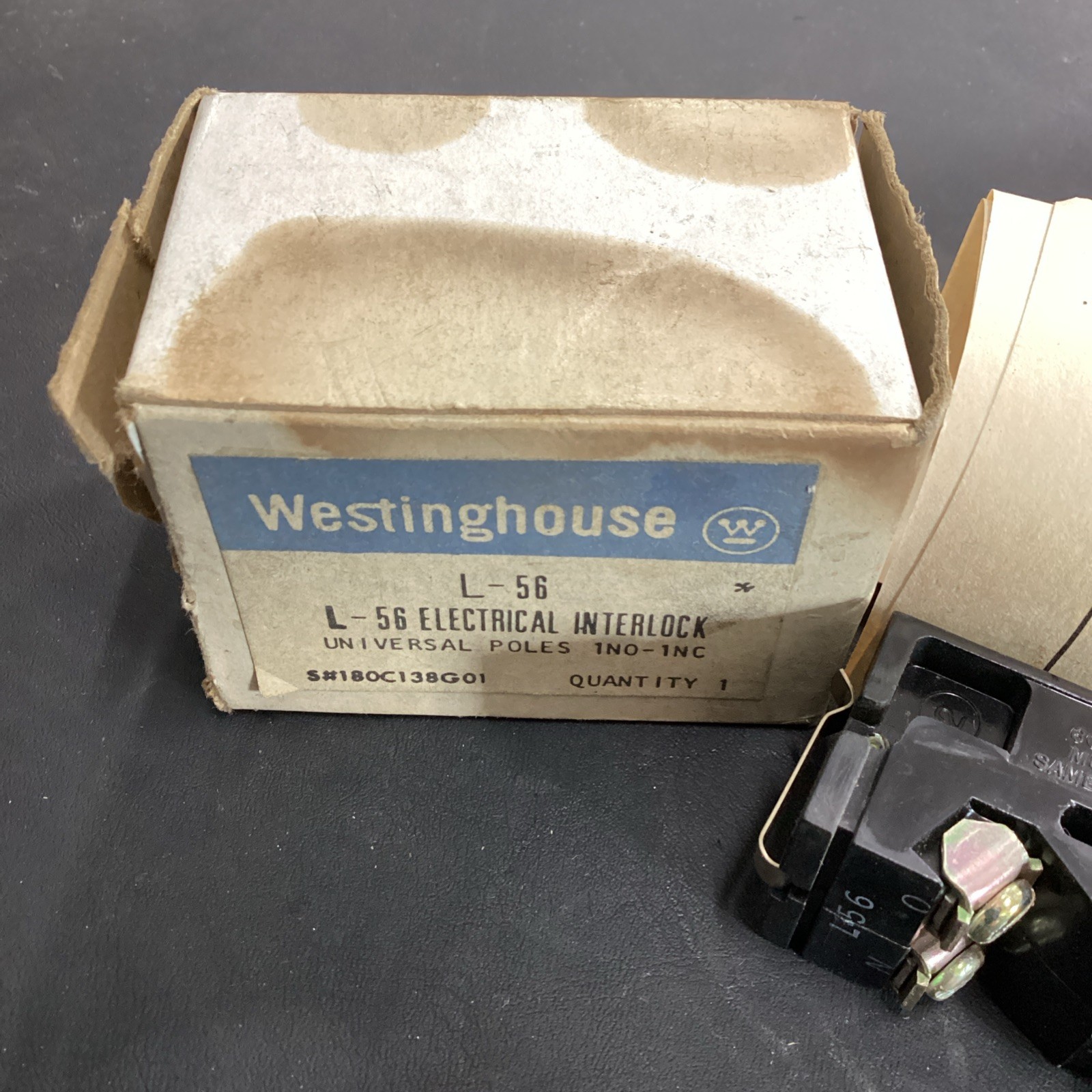 NEW GENUINE WESTINGHOUSE L-56 ELECTRICAL INTERLOCK AUXILLARY CONTACT 1NO-1NC NOS