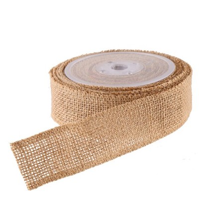 Natural Wide Burlap Ribbon on Spool for Wedding Decoration DIY Crafting1.5inc...