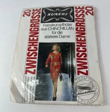Vintage Kunert Chincillan 20 Denier Pantyhose Taupe Size 43-45 Hips NOS