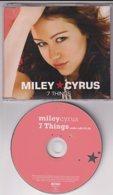 Miley Cyrus   7 Things (Radio Edit) - Promo 1 Track Single CD 2008  Hollywood