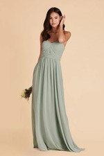Birdy Grey Chiffon Sage Grace Convertible Dress Small Bridesmaid Green Strapless