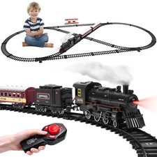 Train Set for Kids Remote Steam Locomotive Boys RC Toy Train Chrismas Tree Train