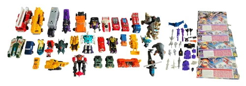 50+ Piece Lot: G1 Transformers, GoBots, Clones with Accessories & Cardbacks